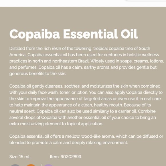 DoTerra | Copaiba 15ML Essential Oil - New & Unopened - Picture 2 of 3